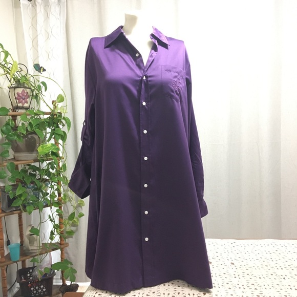Lauren Ralph Lauren Other - Ralph Lauren Button up Satin Tunic Sz Medium